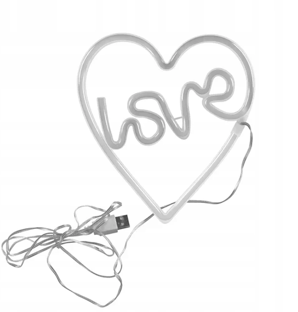 Bez Marki Naktinė lempa NEON POKÓJ DZIECIĘCY SERCE LOVE LED ŚLUB DEKORACJA USB BATERIE
