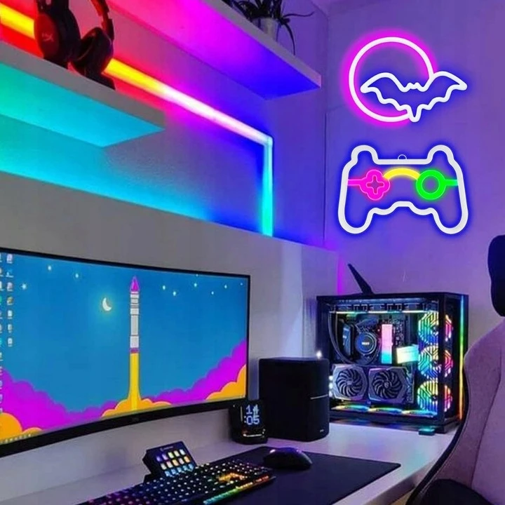 Bez Marki Naktinė lempa NEON POKÓJ DZIECIĘCY PAD LED POKÓJ GAMEMINGOWY USB BATERIE
