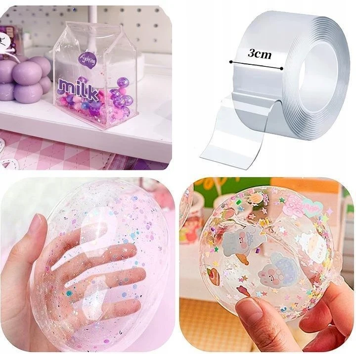 Bez Marki NANO JUOSTOS RINKINYS BUBULĖLIŲ PŪTIMO DIY Blow Bubble Dvipusis