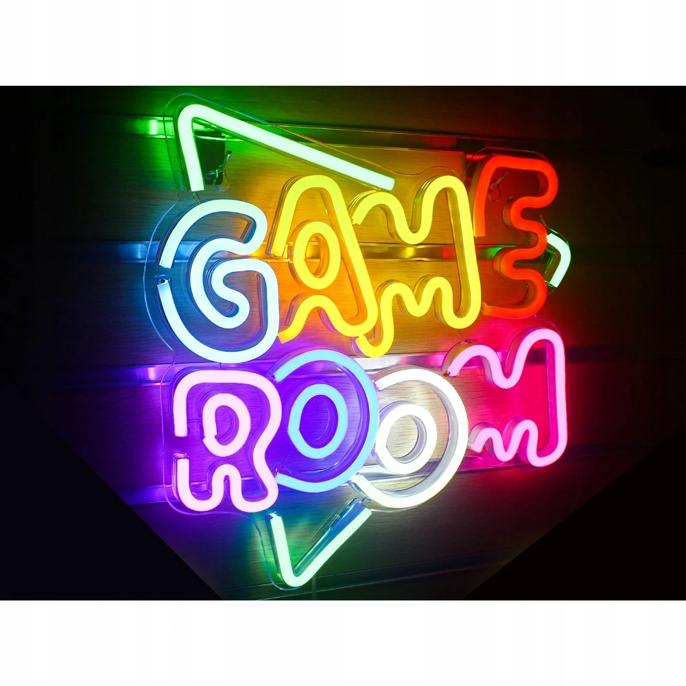 Bez Marki Napis LED GAME ROOM su žalia ramką do pokoju Gamera Gadżety gamingowe