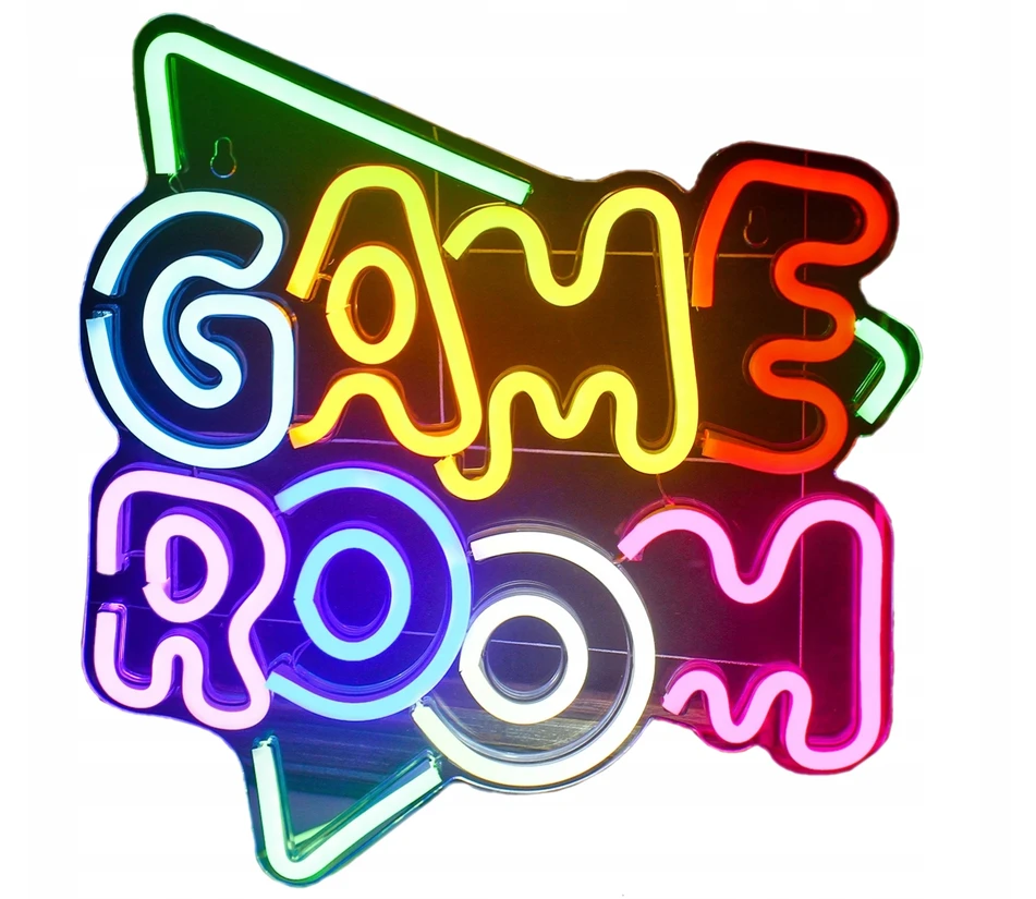 Bez Marki Napis LED GAME ROOM su žalia ramką do pokoju Gamera Gadżety gamingowe
