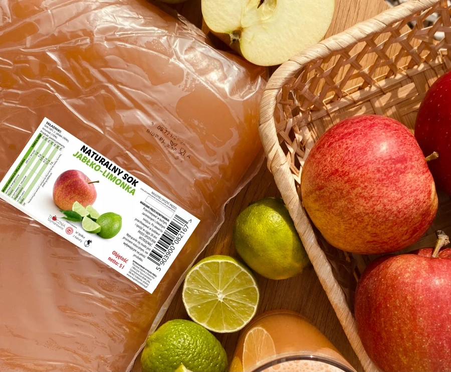 Bez Marki Natūralios 100 % NFC sultys, spaustos obuolių ir žaliųjų citrinų sultys, 5 l be cukraus