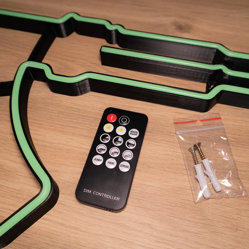 Bez Marki Neon LED Karabin AK-47 LEDEON, neon na ścianę wybór koloru + pilot NEMOKAMAI
