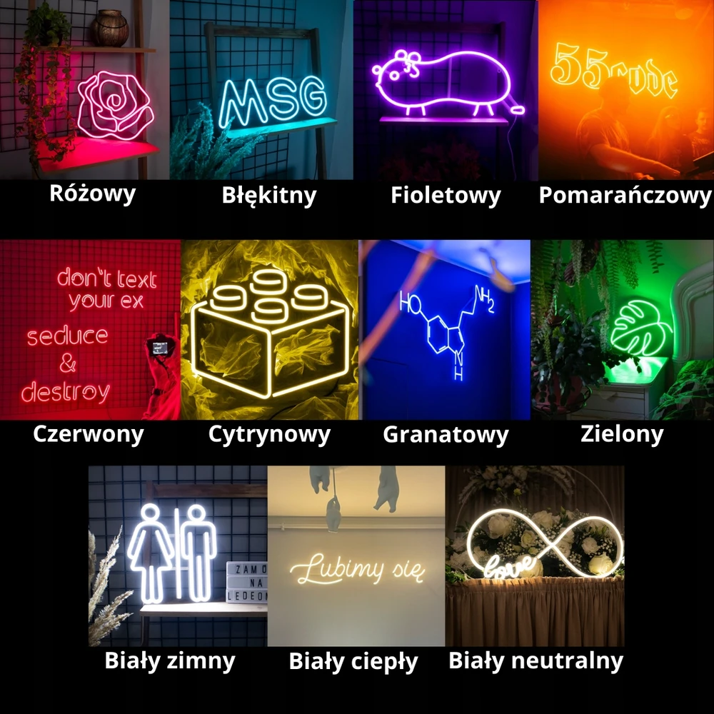 Bez Marki Neon LED Karabin AK-47 LEDEON, neon na ścianę wybór koloru + pilot NEMOKAMAI