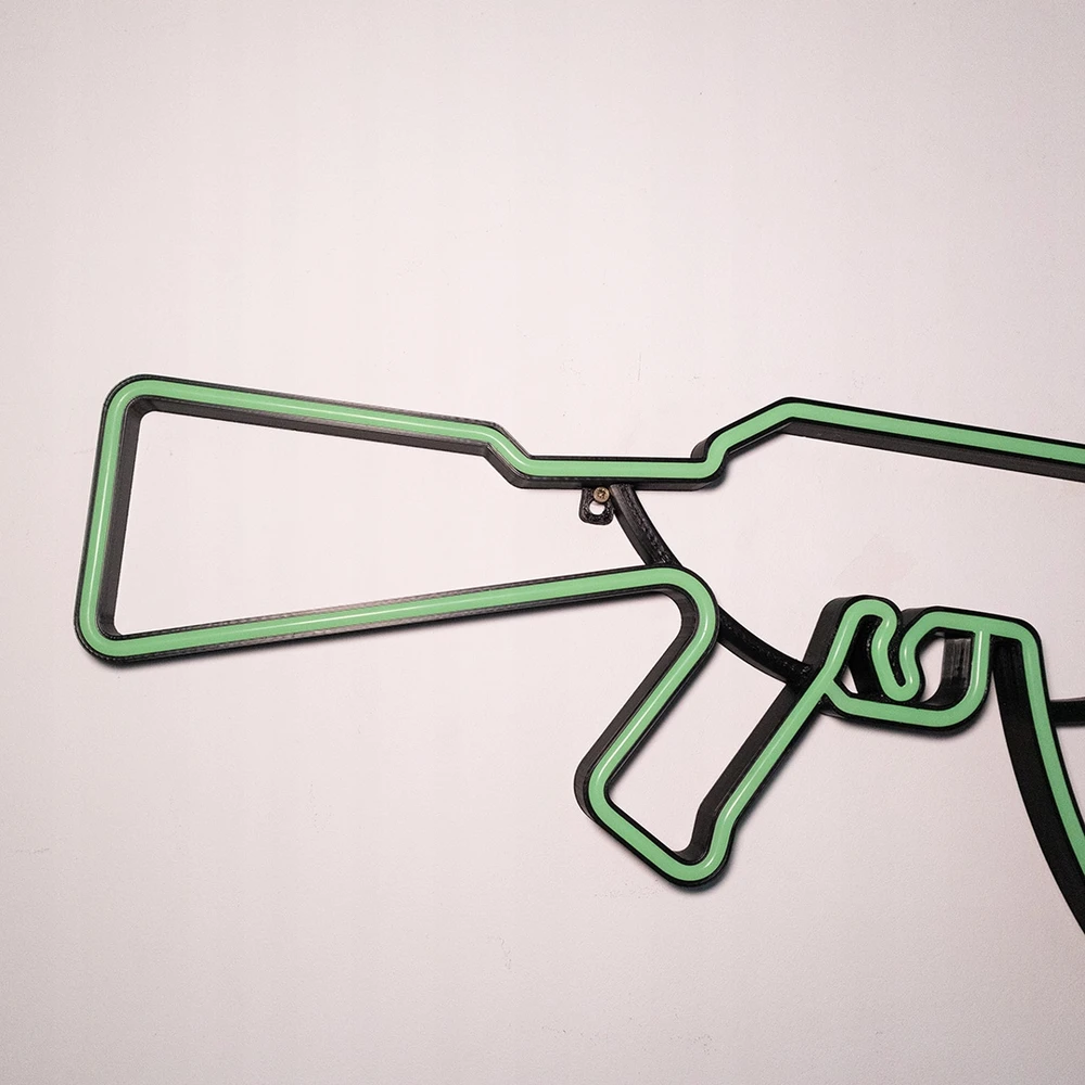 Bez Marki Neon LED Karabin AK-47 LEDEON, neon na ścianę wybór koloru + pilot NEMOKAMAI