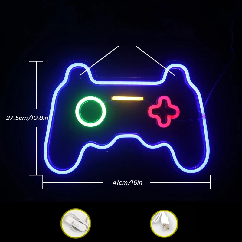 Bez Marki Neon LED PAD dla fana kontroler gier do pokoju gracza gamera nastolatka