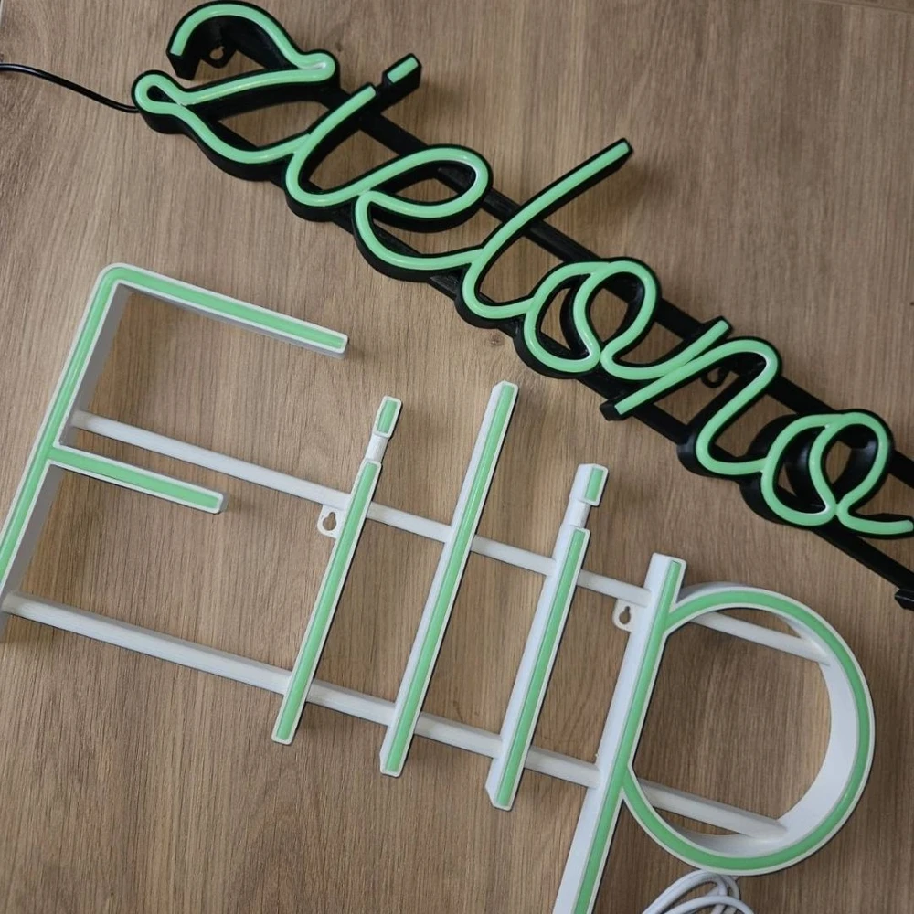 Bez Marki Neon LED personalizowany su imieniem 60cm, LEDEON na ścianę + pilot NEMOKAMAI