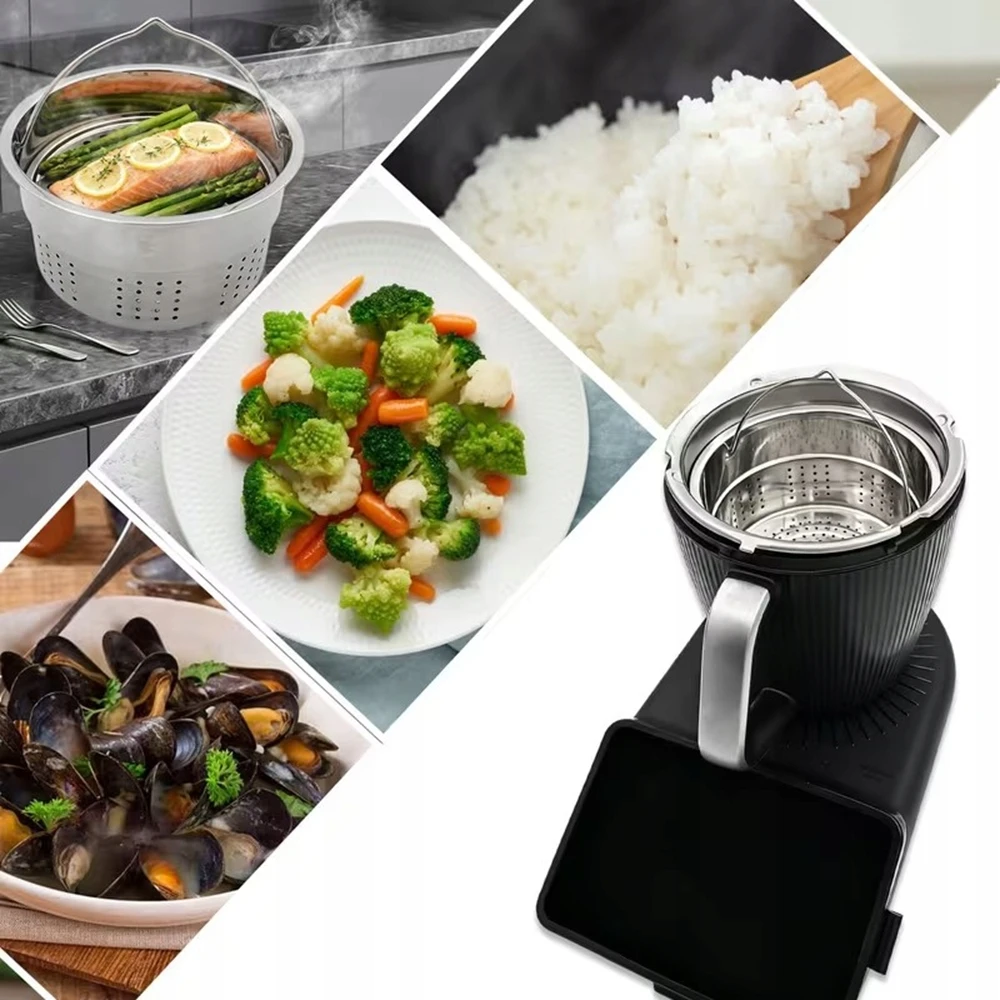 Bez Marki Nerūdijančio plieno garintuvo įdėklas, suderinamas su Thermomix TM5 TM6 TM7