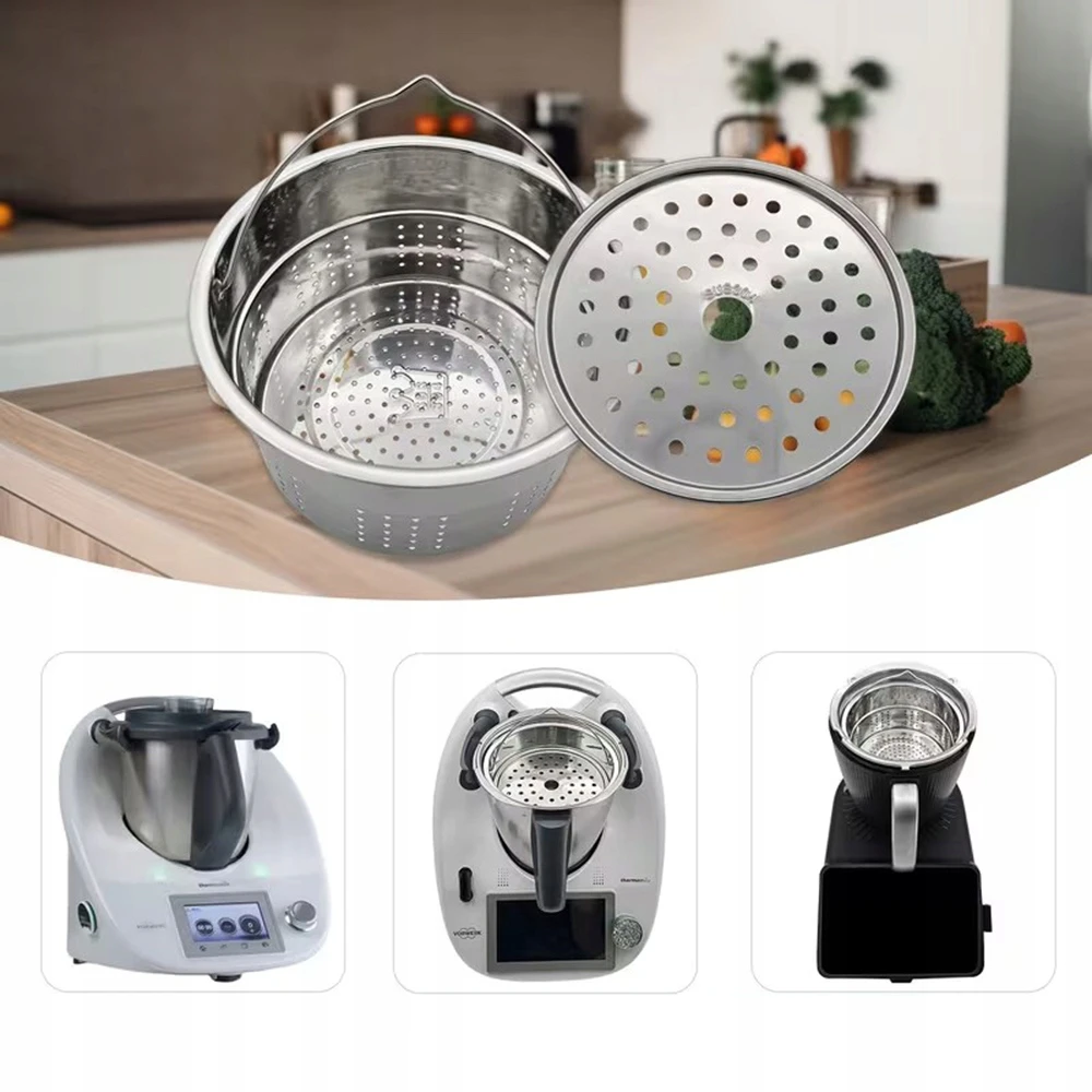 Bez Marki Nerūdijančio plieno garintuvo įdėklas, suderinamas su Thermomix TM5 TM6 TM7