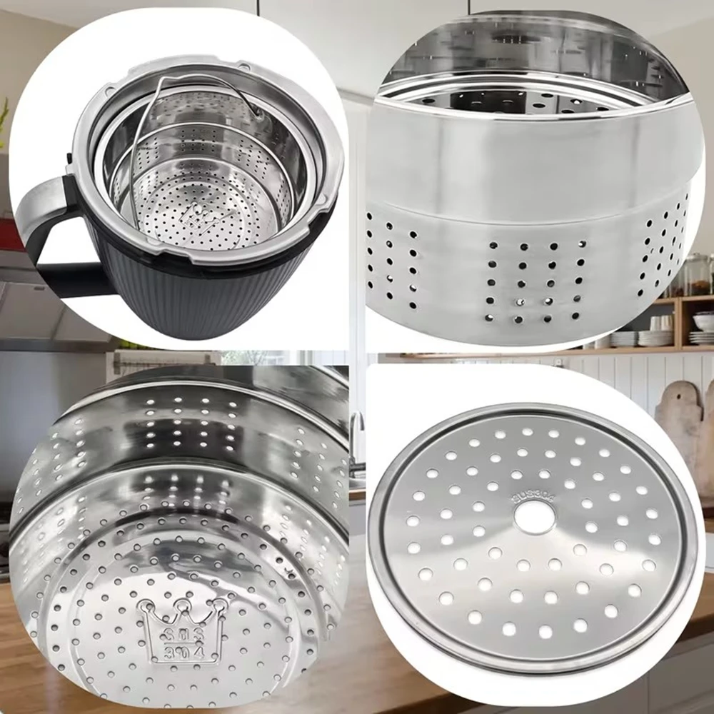Bez Marki Nerūdijančio plieno garintuvo įdėklas, suderinamas su Thermomix TM5 TM6 TM7