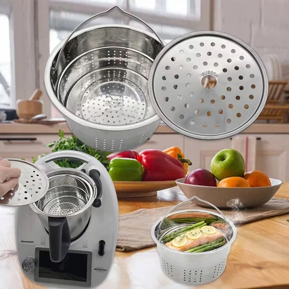 Bez Marki Nerūdijančio plieno garintuvo įdėklas, suderinamas su Thermomix TM5 TM6 TM7