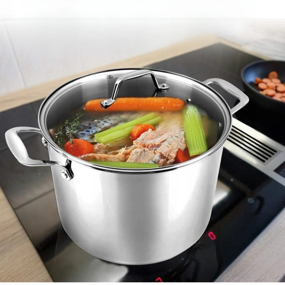 Bez Marki NERŪDIJANČIO PLIENO PUODAS 18L DIDELIS INDUKCINIS LĖTO GAVIMO NUTRICHEF