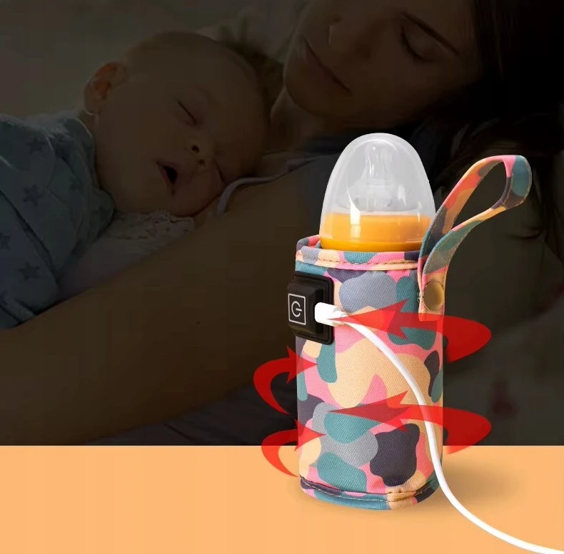 Bez Marki NEŠIMASIS TURISTINIS ŠILDYTUVAS PIENO BUTELIAMS TRAVEL LAYETTE USB 5V