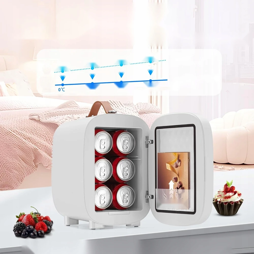 Bez Marki NEŠIOJAMASIS 4L MINIŠAS Šaldytuvas SU LED VEIDRODINIS MAITINIMO Šaldytuvu