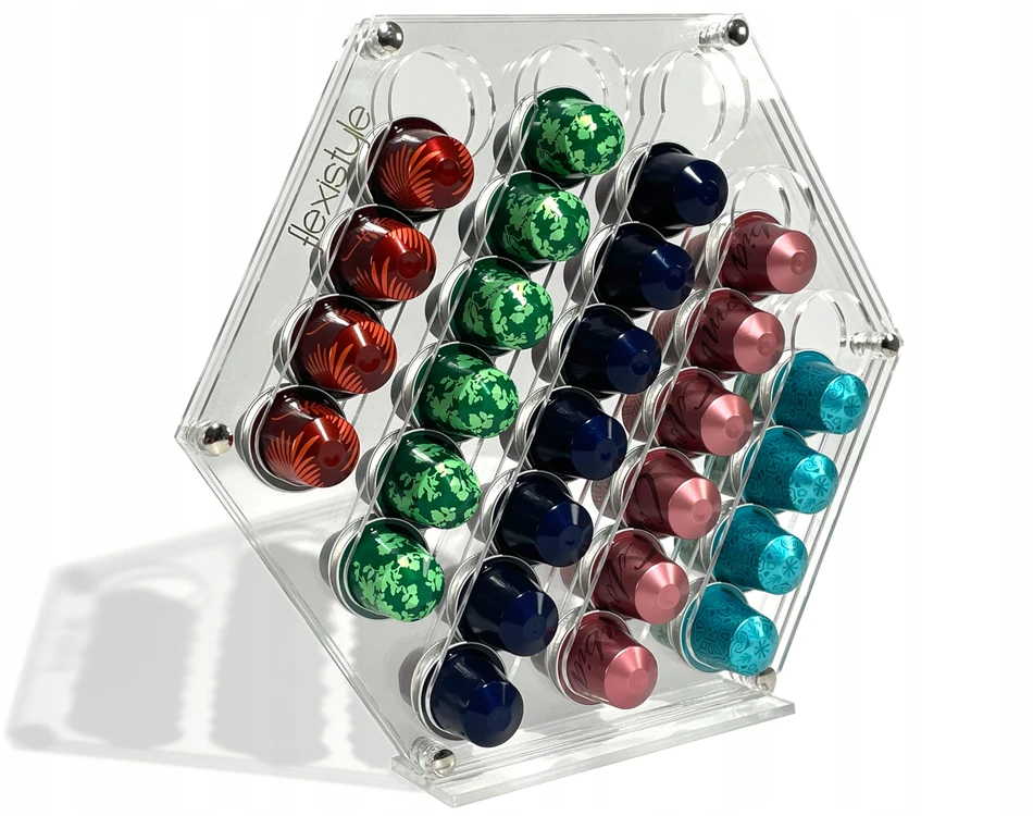 Bez Marki Nespresso Hexagon plexiglass kavos kapsulių stovas