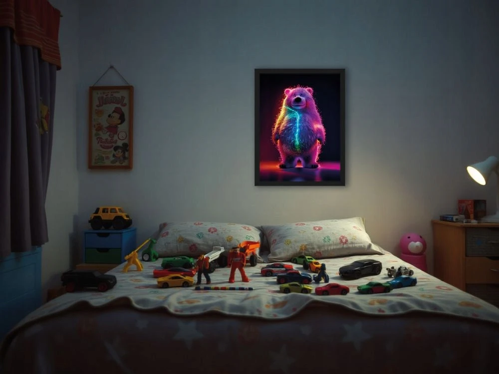 Bez Marki Niedźwiedź polarny. Neonowi Przyjaciele - Podświetlany obraz led Lightvibes