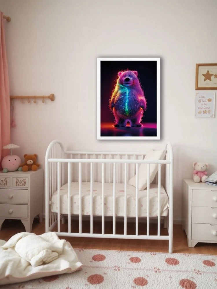 Bez Marki Niedźwiedź polarny. Neonowi Przyjaciele - Podświetlany obraz led Lightvibes