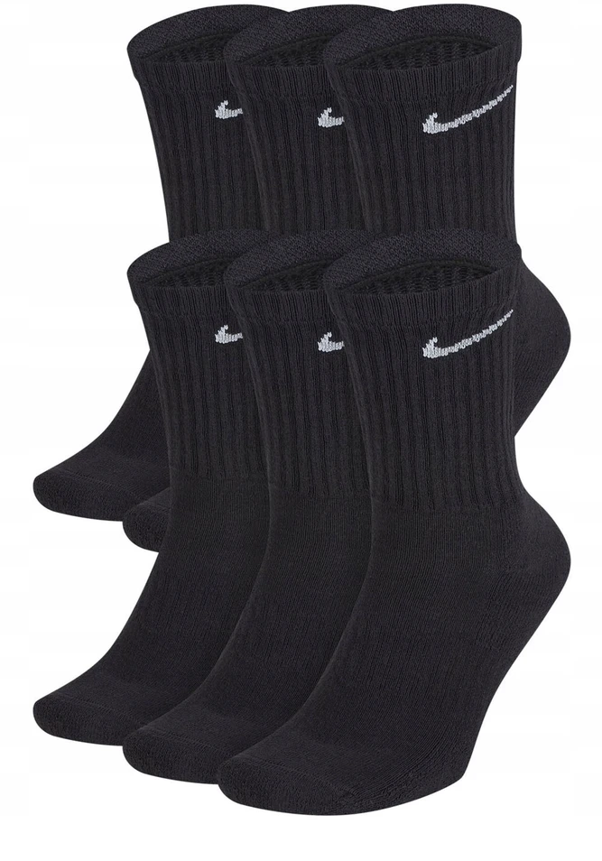 Bez Marki Nike juodos medvilnės Everyday Dri-Fit kojinės, 34-38 dydis, 6 poros