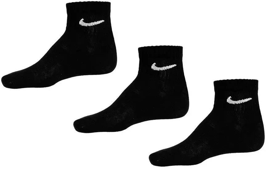 Bez Marki Nike kojinės juodos kulkšnies kojinės medvilninės SX4926-101 3Pak 38-42