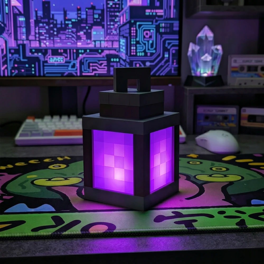 Bez Marki NOCNA LAMPKA LED RGB USB 5V DEKORACJA LATARNIA PIXEL 16 KOLORÓW STYL PIKSEL