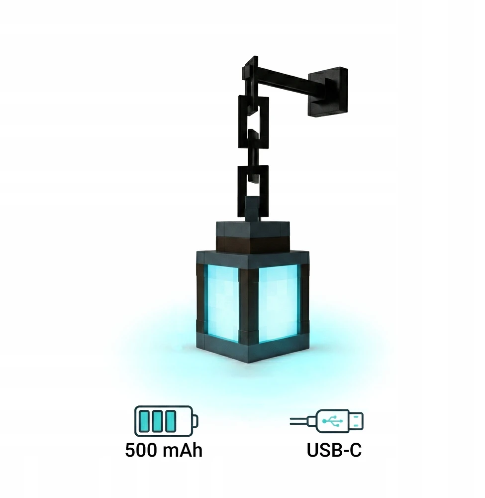 Bez Marki NOCNA LAMPKA LED RGB USB 5V DEKORACJA LATARNIA PIXEL 16 KOLORÓW STYL PIKSEL