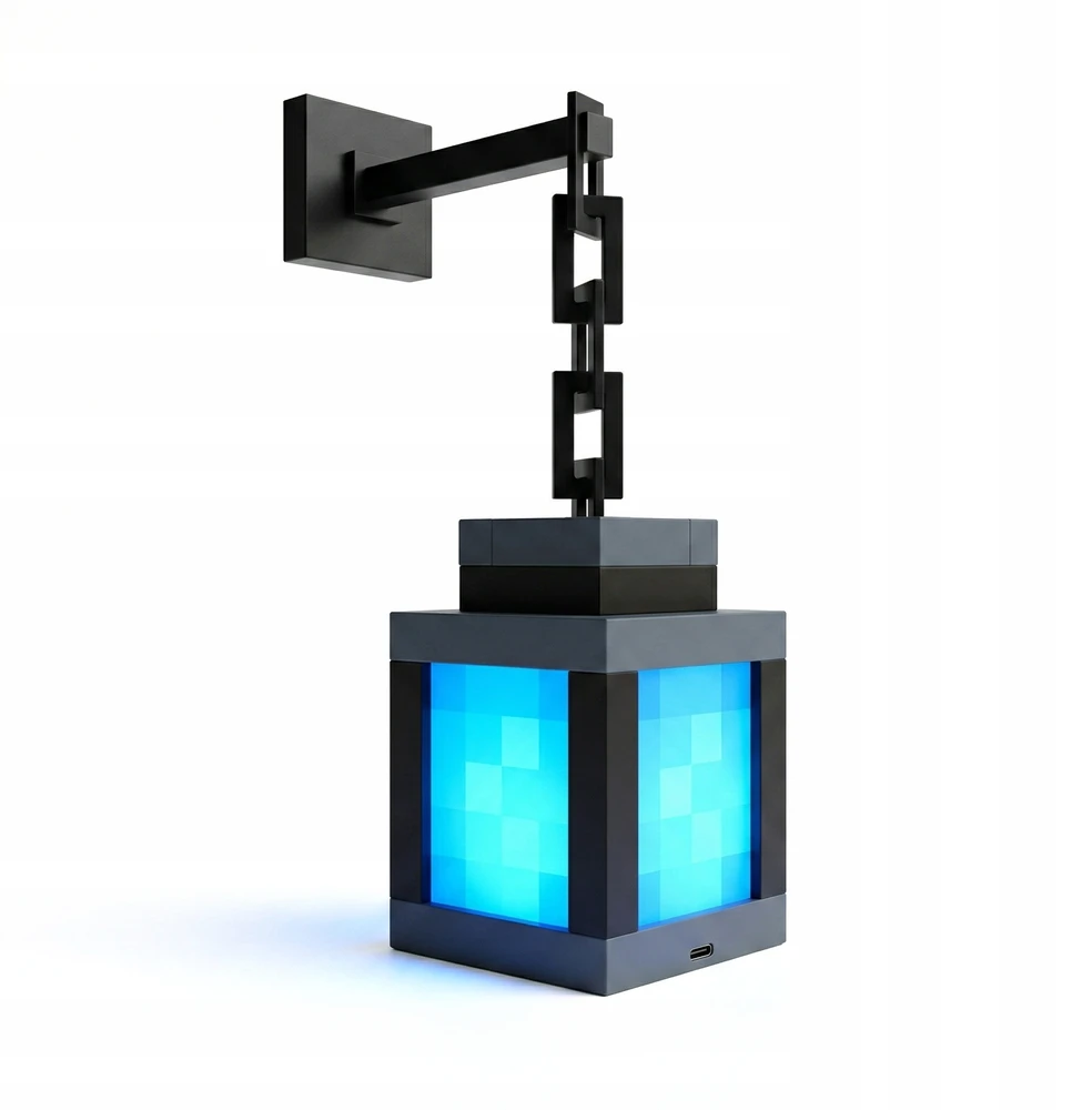 Bez Marki NOCNA LAMPKA LED RGB USB 5V DEKORACJA LATARNIA PIXEL 16 KOLORÓW STYL PIKSEL