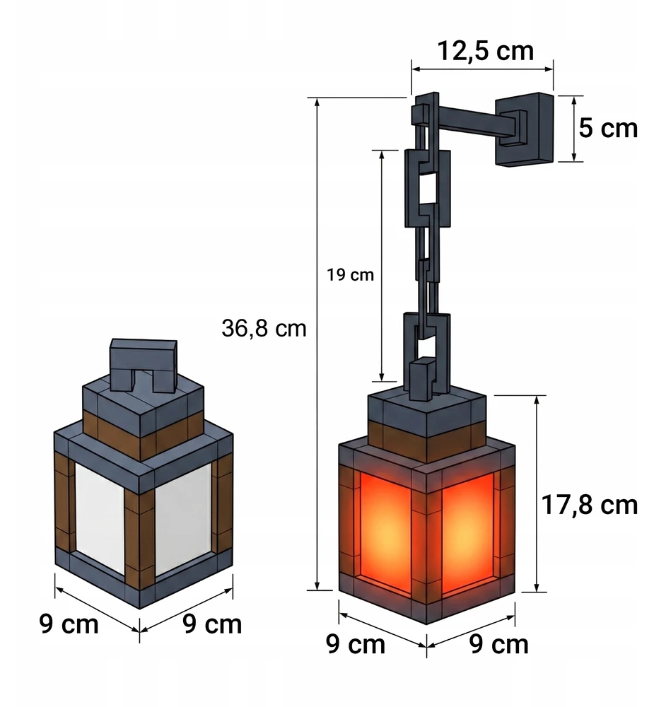 Bez Marki NOCNA LAMPKA LED RGB USB 5V DEKORACJA LATARNIA PIXEL 16 KOLORÓW STYL PIKSEL