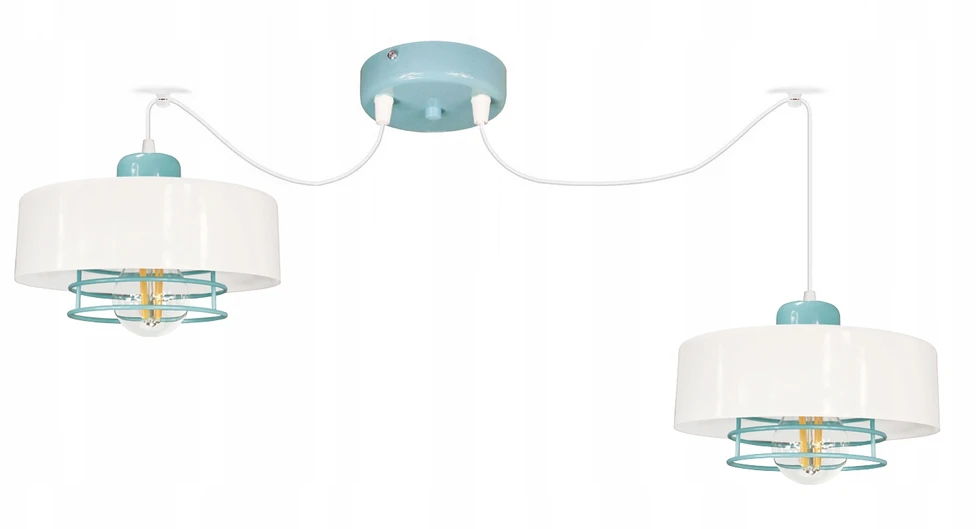 Bez Marki NOWOCZESNA LAMPA SUFITOWA ŻYRANDOL PAJĄK LOFT LED Baltas MIĘTOWY REGULOWANY