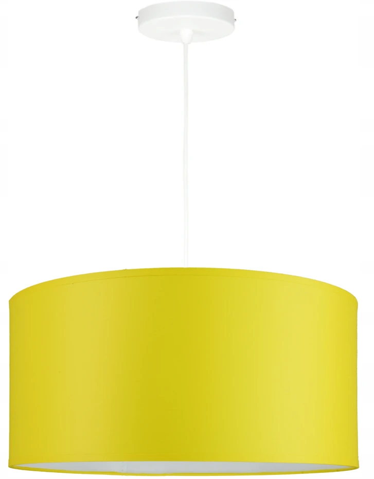 Bez Marki Nowoczesna Lampa wisząca sufitowa żyrandol geltona słoneczny abażur 40cm Led