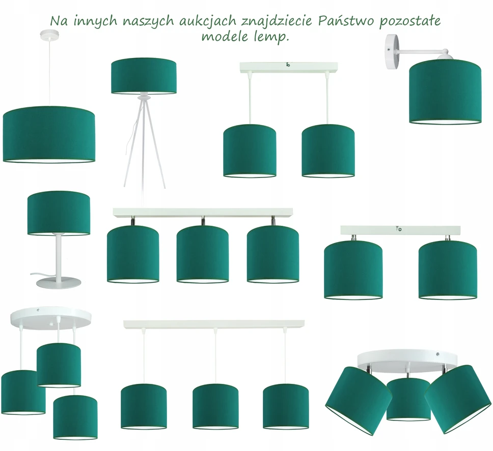 Bez Marki Nowoczesna Lampa Wisząca żyrandol, sufitowa modny abażur 20cm žalia Led