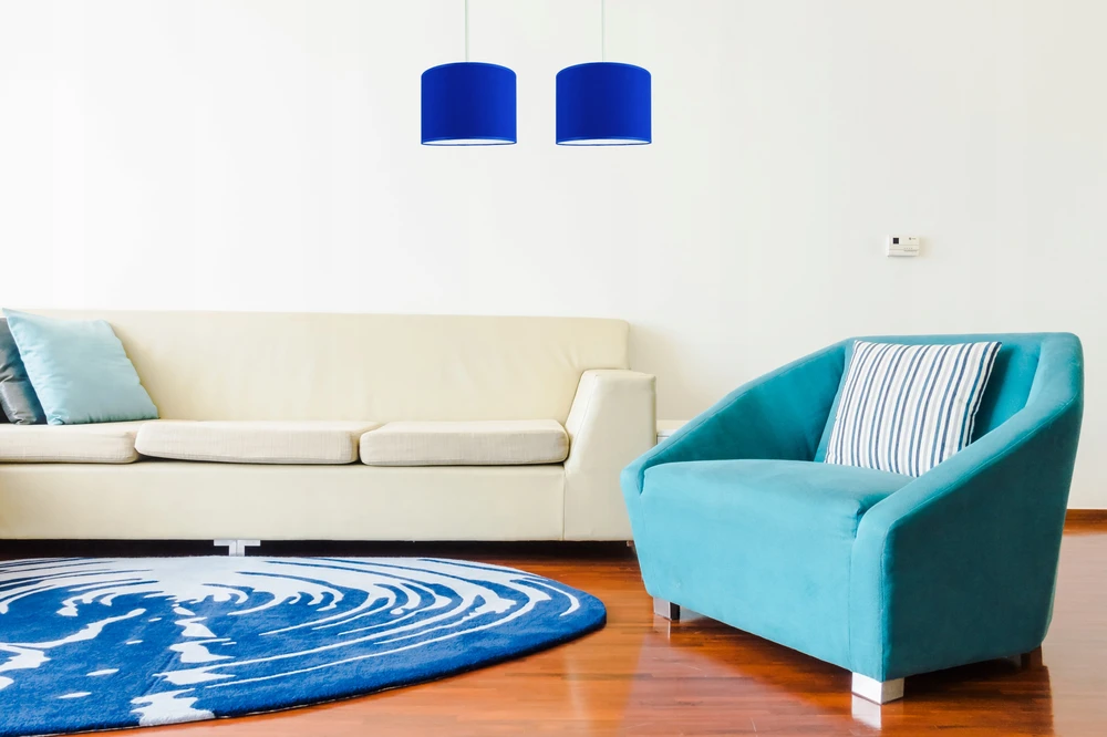 Bez Marki Nowoczesna Lampa Wisząca żyrandol, sufitowa modny abażur 20cm mėlyna Led