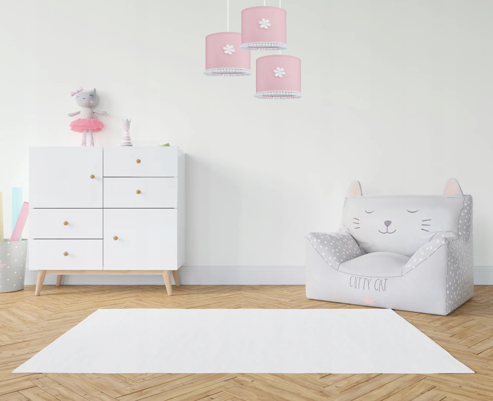 Bez Marki Nowość. Lampa sufitowa wisząca vaikams nowoczesny abażur pudrowy róż,Led