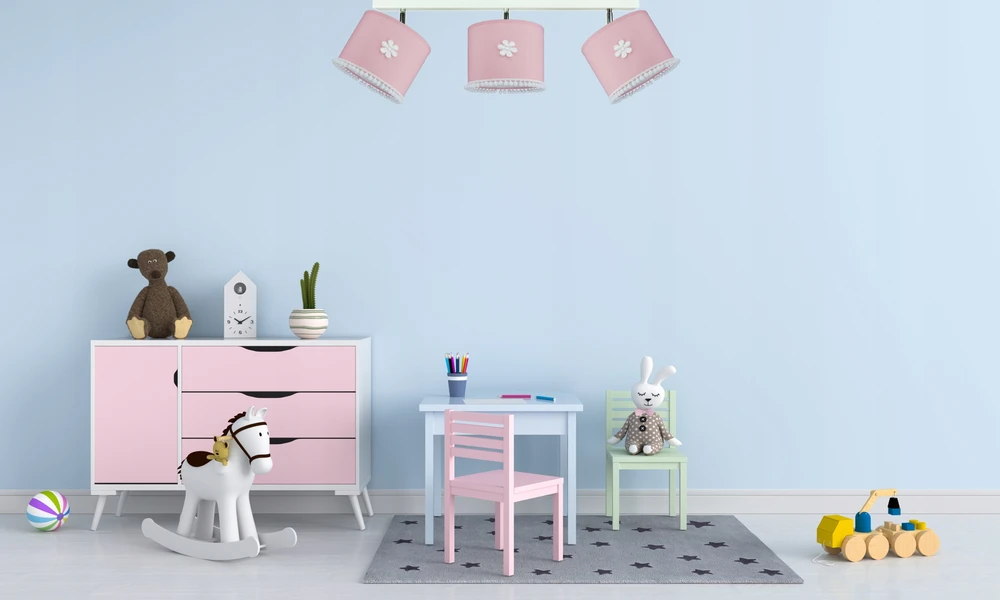 Bez Marki Nowość. Lampa sufitowa wisząca vaikams nowoczesny abażur pudrowy róż,Led