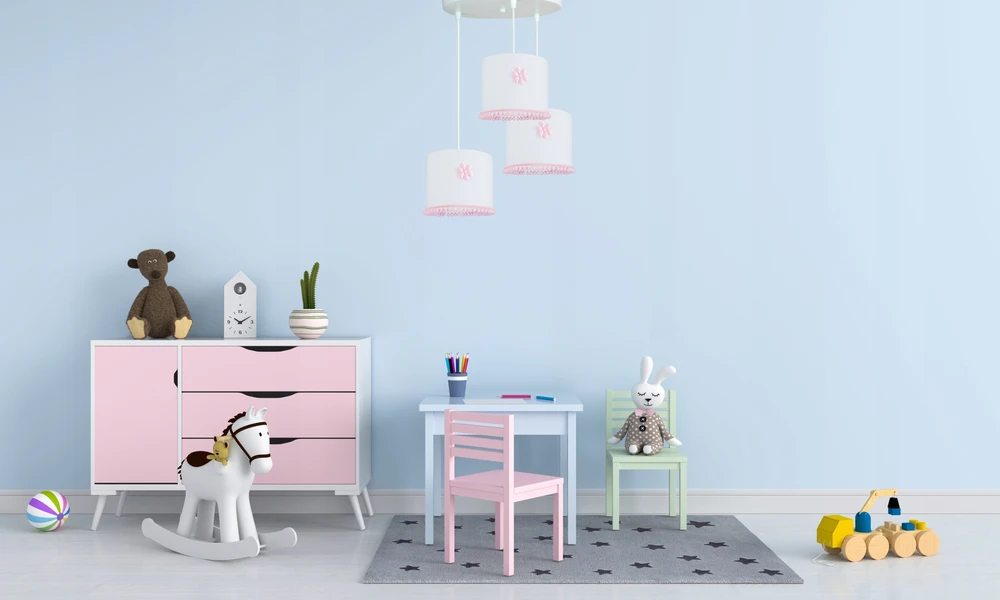 Bez Marki Nowość. Lampa sufitowa wisząca vaikams nowoczesny abażur pudrowy róż,Led