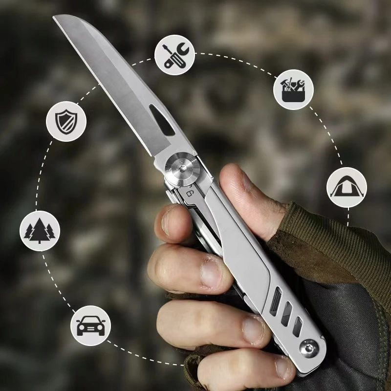 Bez Marki NÓŻ sulankstomas MULTITOOL NARZĘDZIE WIELOFUNKCYJNE 5 NARZĘDZI