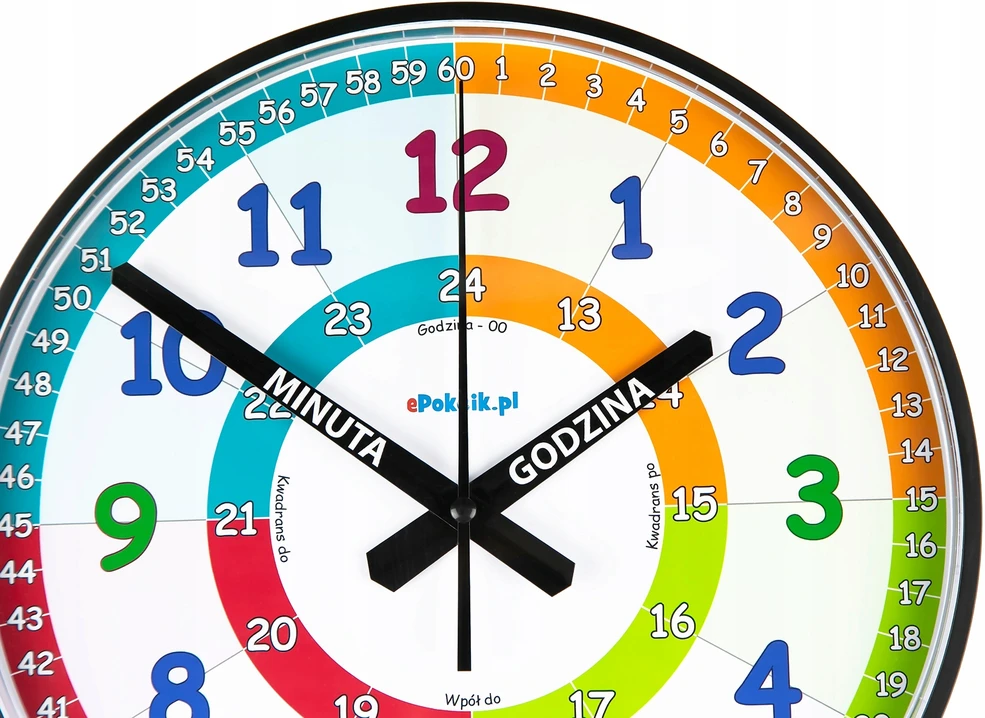 Bez Marki NP Nauczyciel czasu Cichy zegar ścienny do nauki vaikams 28 cm