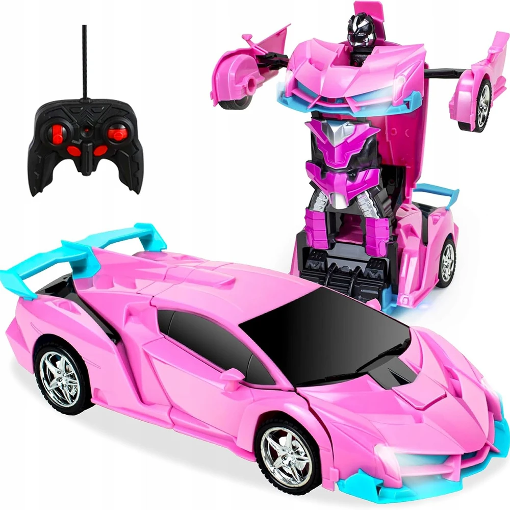 Bez Marki Nuotoliniu būdu valdomas automobilis robotas 2in1 rožinis su driftu, šviesomis ir garsu