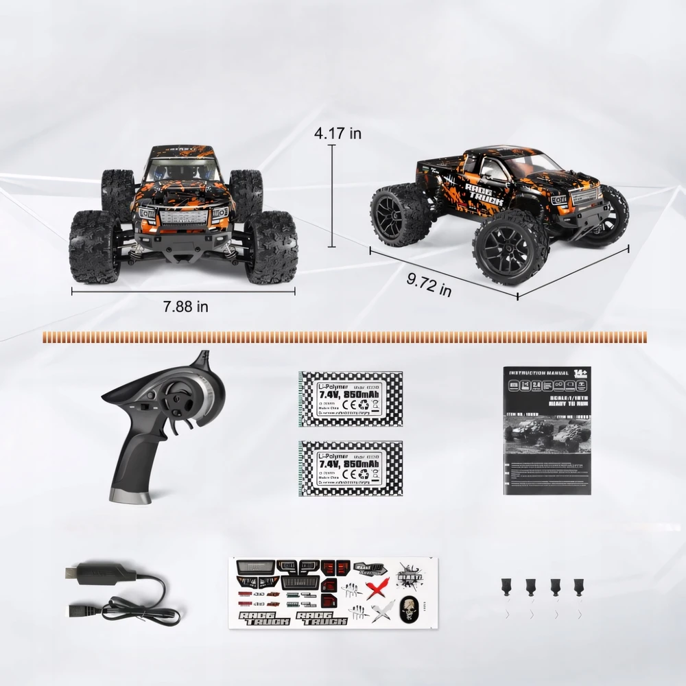 Bez Marki Nuotoliniu būdu valdomas RC automobilis visureigis 4x4 1:18 36 km/h nuotolinio valdymo RINKINYS