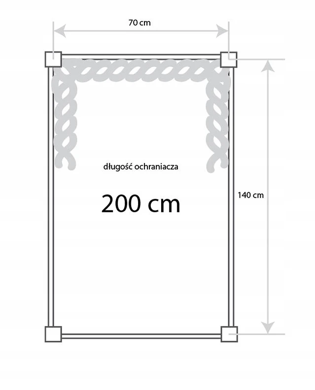 Bez Marki Ochraniacz Warkocz do łóżeczka Soft 200 cm MIX rožinė/balta/beż