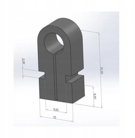 Bez Marki Omega kablys tinklo tvirtinimui į vartus, 34x24x10 mm