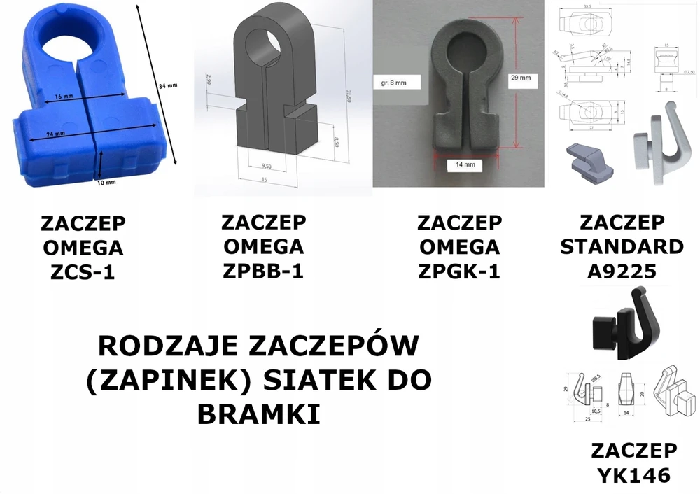 Bez Marki Omega kablys tinklo tvirtinimui į vartus, 34x24x10 mm