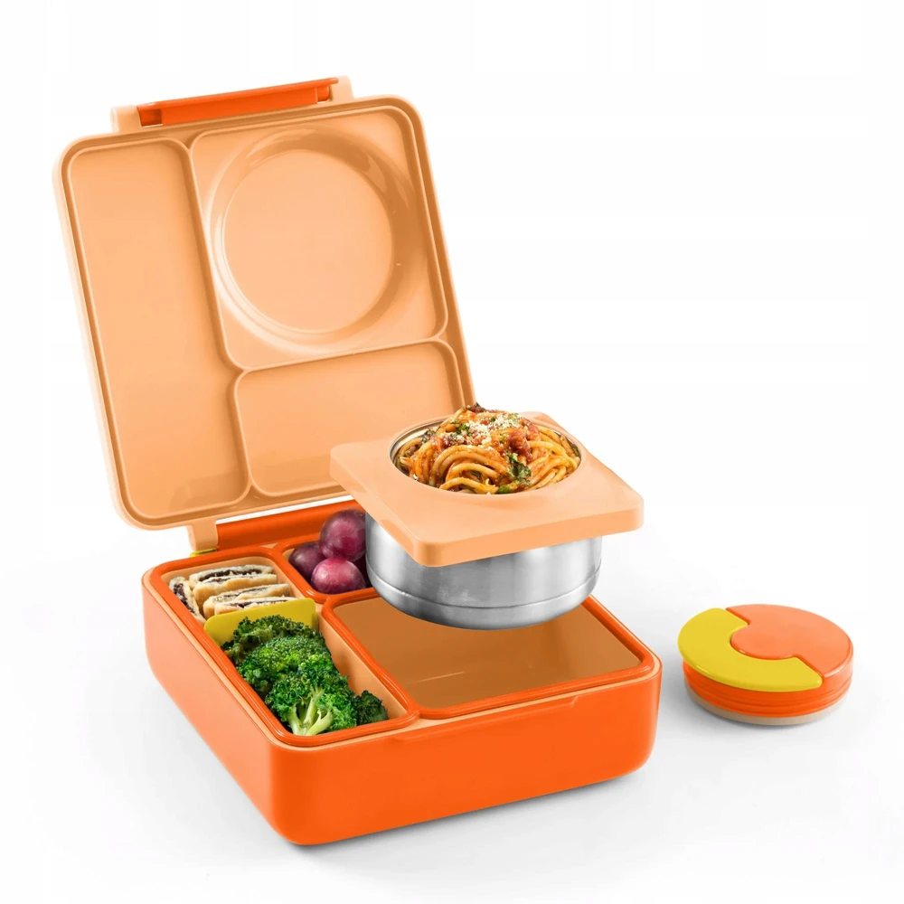 Bez Marki Omiebox vaikiškas maisto dėklas su termosu, oranžinis