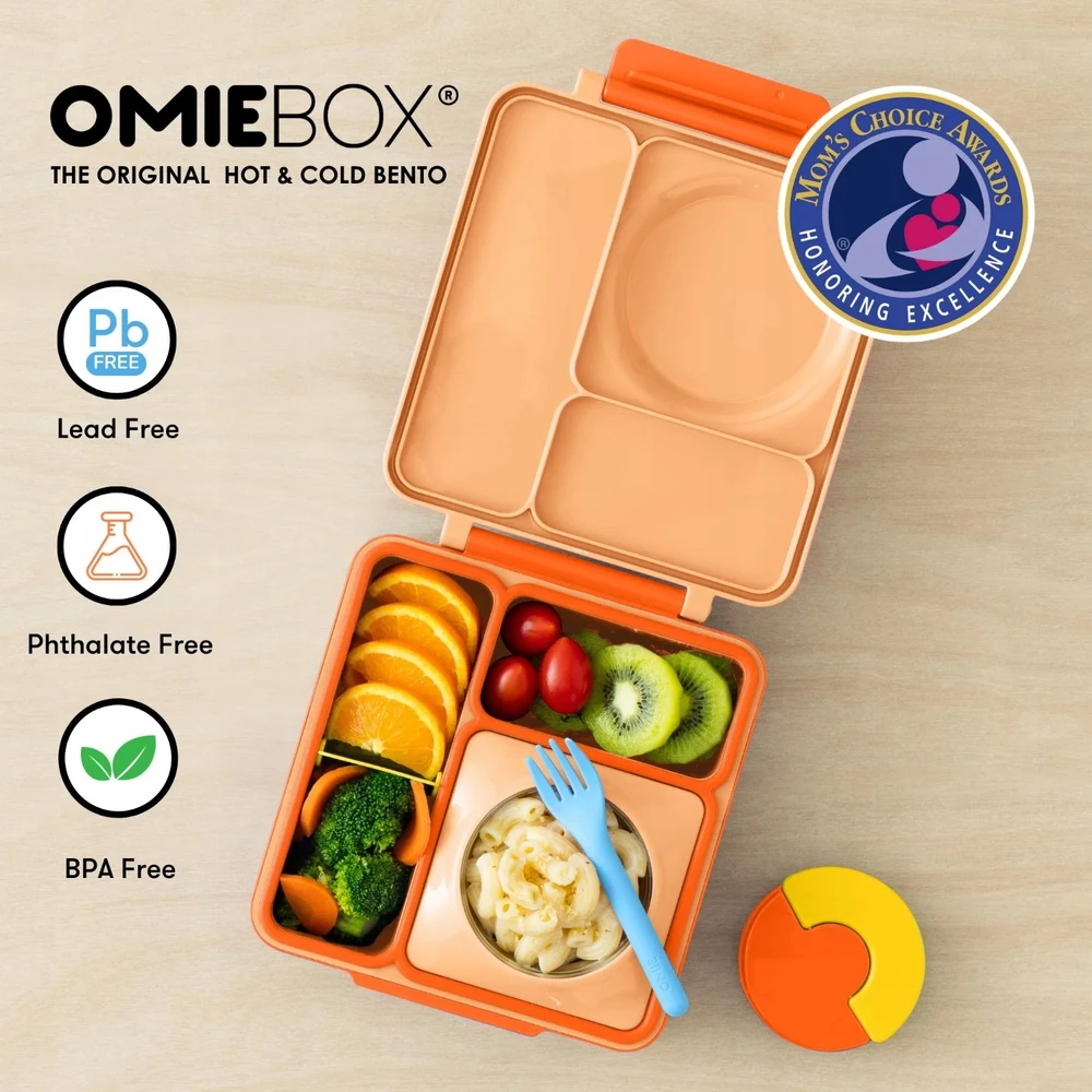 Bez Marki Omiebox vaikiškas maisto dėklas su termosu, oranžinis