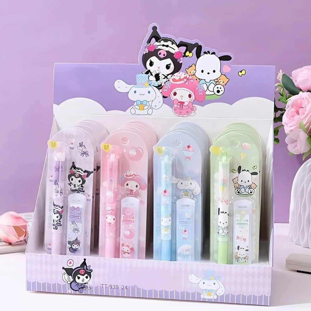 Bez Marki OŁÓWEK AUTOMATYCZNY 1 SZT. SANRIO KAWAII Rinkinys WKŁADÓW 20 SZT. KUROMI