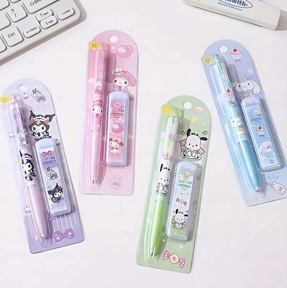 Bez Marki OŁÓWEK AUTOMATYCZNY 1 SZT. SANRIO KAWAII Rinkinys WKŁADÓW 20 SZT. KUROMI