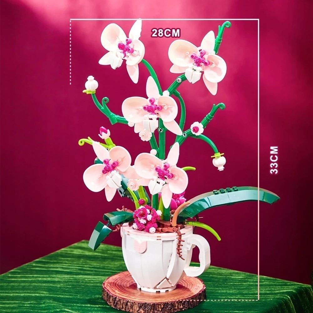Bez Marki ORCHIDĖJŲ BLOKAS 567 EL RAUŽOS GĖLĖS TAURELĖJE GRAŽIOJI DEKORATYVINĖ DĖŽUTĖ