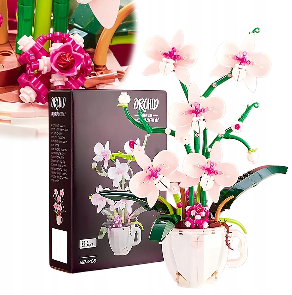 Bez Marki ORCHIDĖJŲ BLOKAS 567 EL RAUŽOS GĖLĖS TAURELĖJE GRAŽIOJI DEKORATYVINĖ DĖŽUTĖ