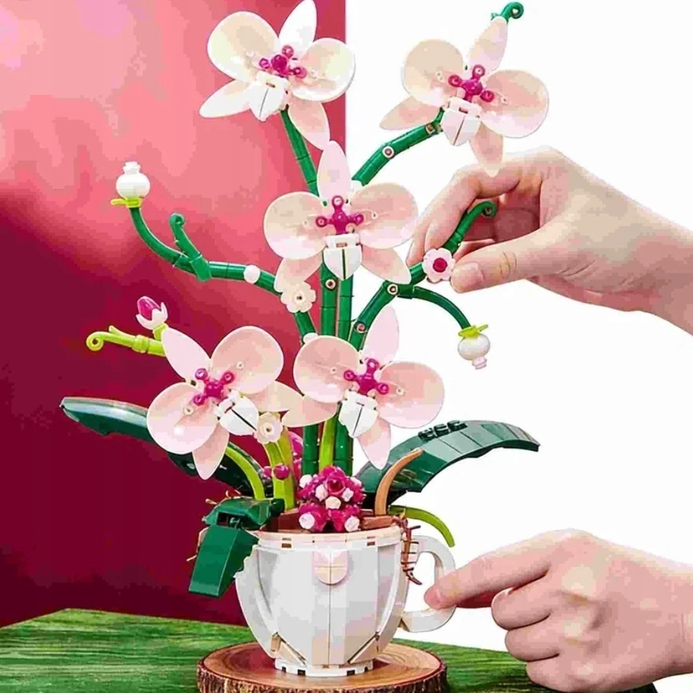 Bez Marki ORCHIDĖJŲ BLOKAS 567 EL RAUŽOS GĖLĖS TAURELĖJE GRAŽIOJI DEKORATYVINĖ DĖŽUTĖ