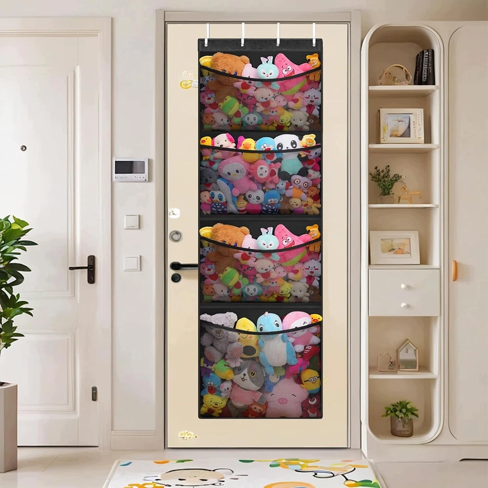 Bez Marki ORGANIZER PLUSZAKÓW 166X58CM 4 KIESZENIE ZAWIESZANY NAD DRZWI
