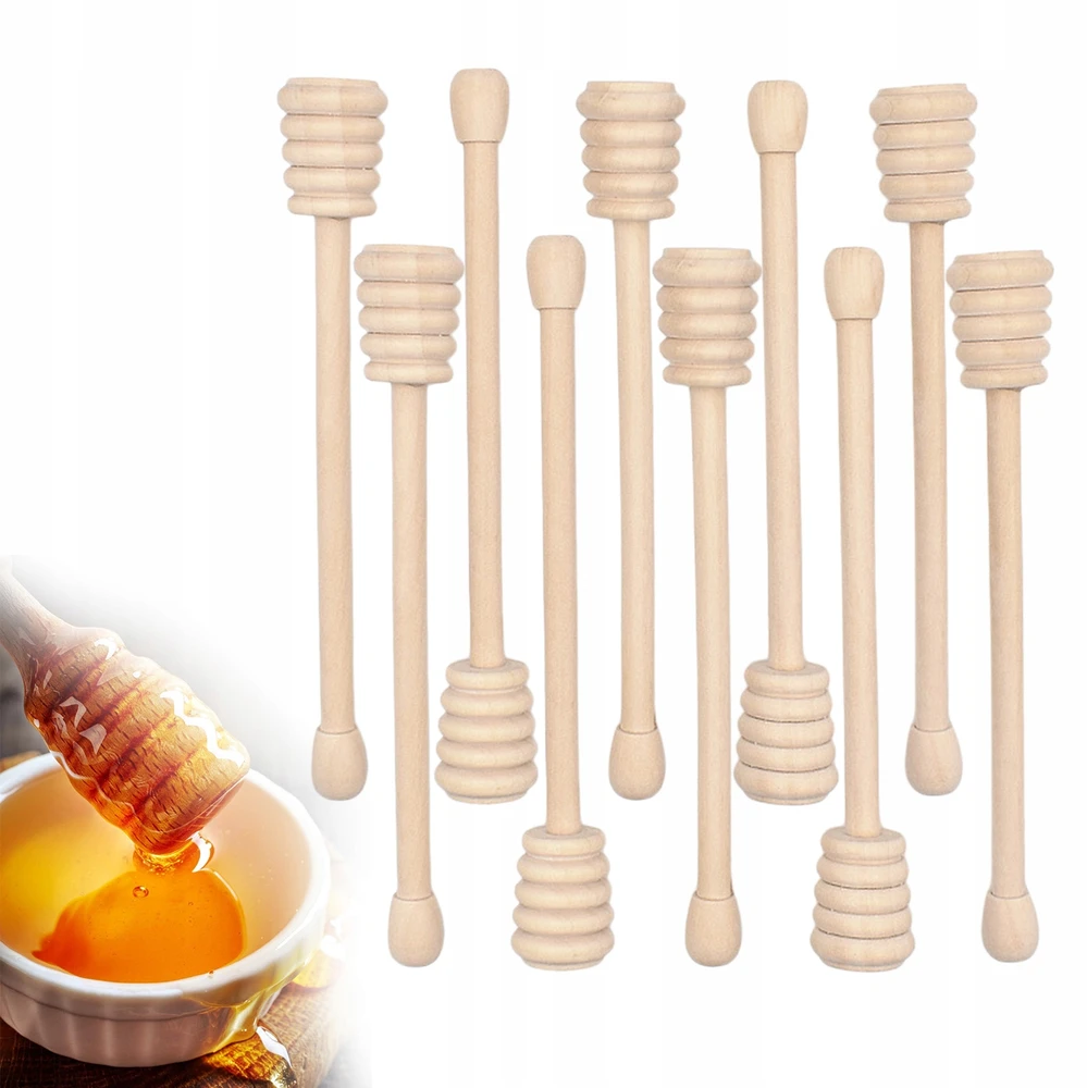 Bez Marki oshhni Medinės medaus maišymo lazdelės Easy Clean Food Grade Jar